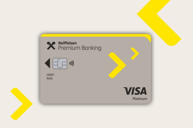 Imagine cu card debit Platinum Raiffeisen